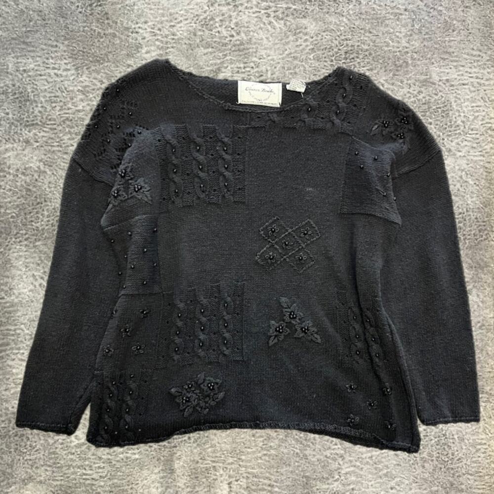 Vintage Lauren Brooke Embroidered Beaded Sweater